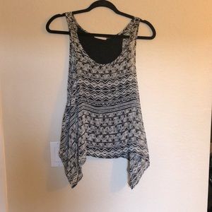 Layered Tribal Print Tank Blouse